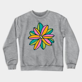 BLOOM BIG Boho Floral in 70s Bright Rainbow Pop Multi-Colours - UnBlink Studio by Jackie Tahara Crewneck Sweatshirt